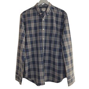 J. Crew Blue & Brown‎ Plaid Button Up Shirt Sz L